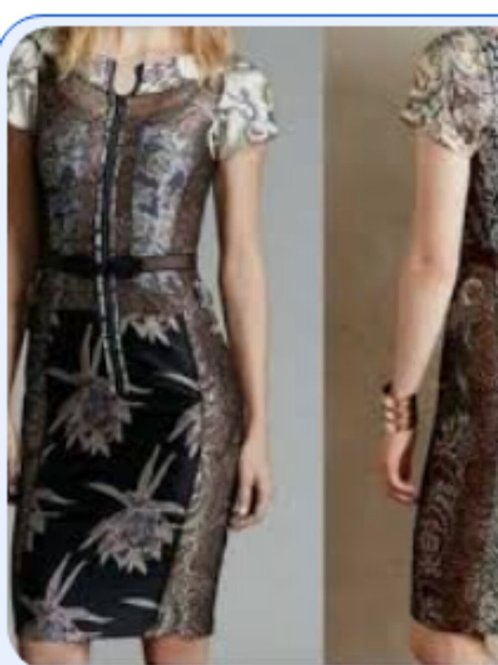 Beguile by Byron Lars Embroidered Noemi Brocade Sheath Dress Size 4 (no belt)
